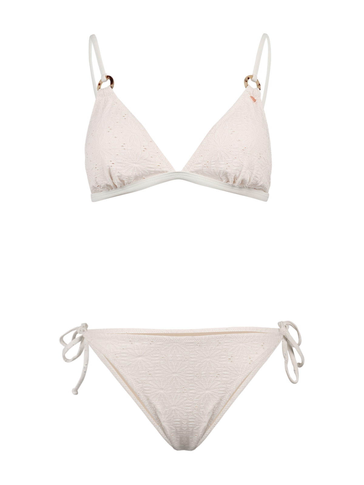 Hana-Broderie Damen Triangle Bikini | Snow