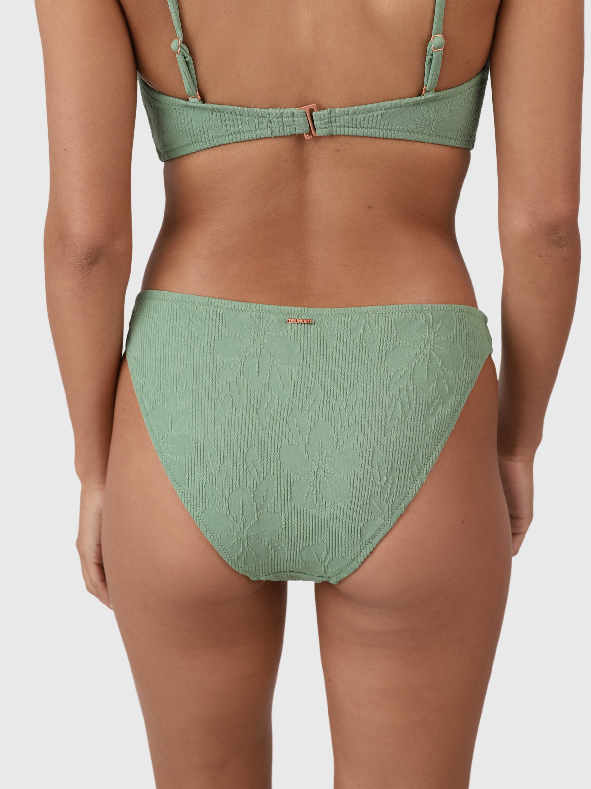 Bella-Jacquard Damen Bralette Bikini | Eucalyptus