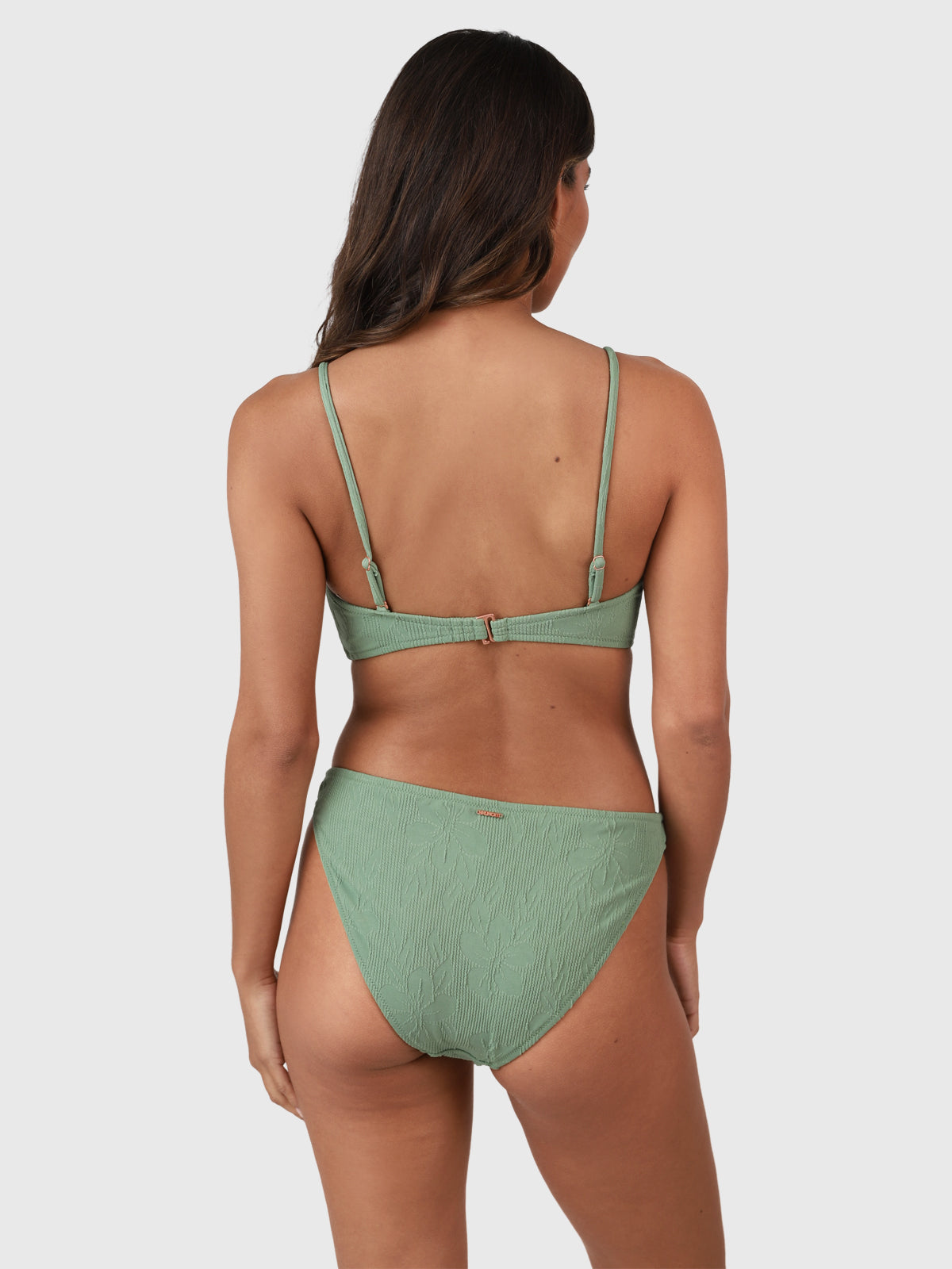 Bella-Jacquard Damen Bralette Bikini | Eucalyptus