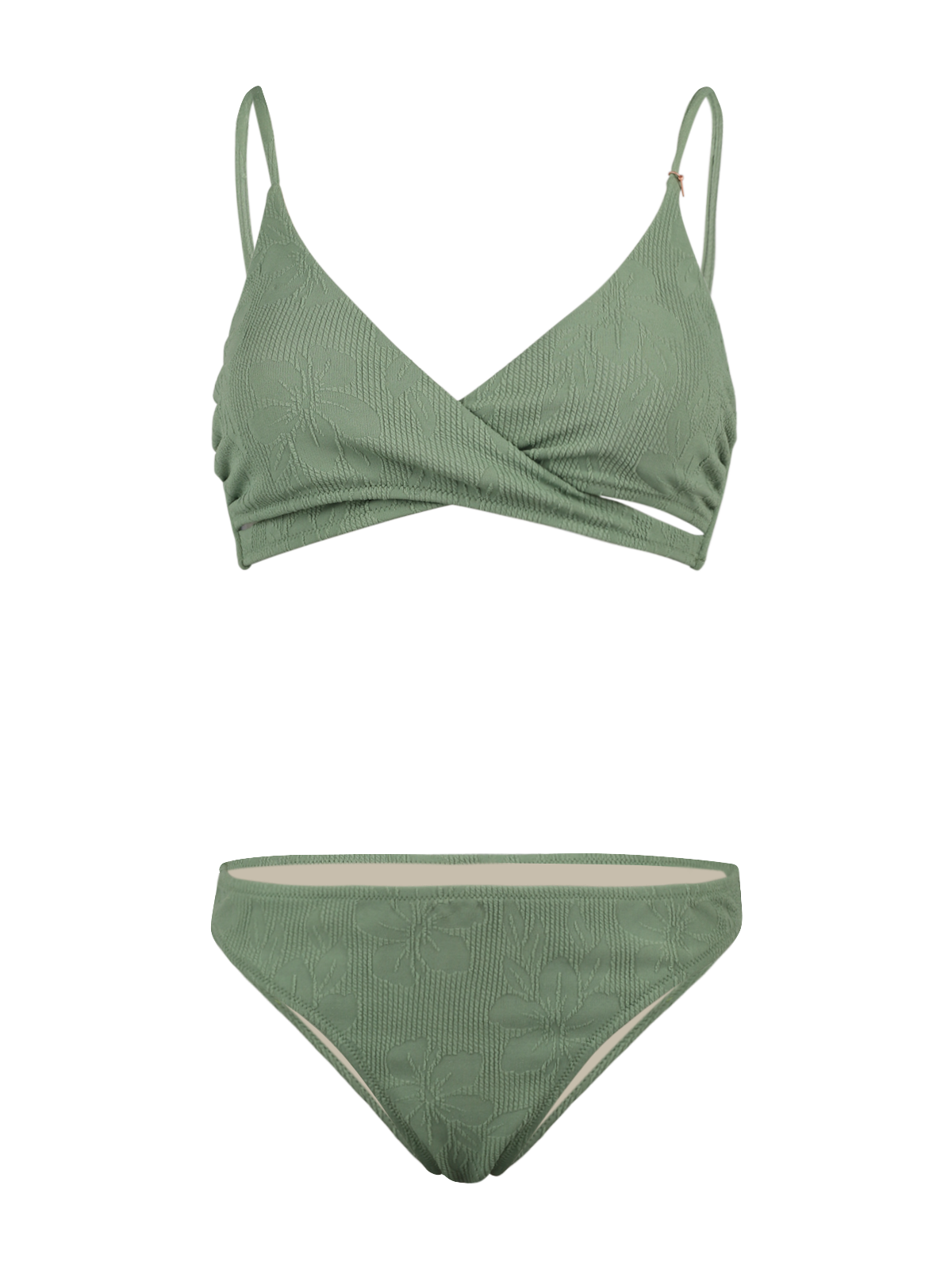 Bella-Jacquard Damen Bralette Bikini | Eucalyptus