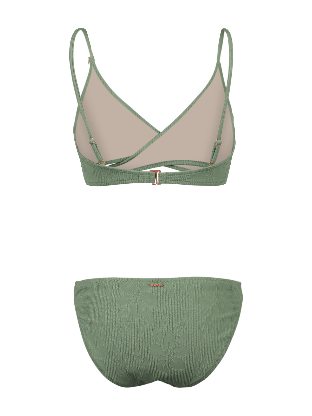 Bella-Jacquard Damen Bralette Bikini | Eucalyptus