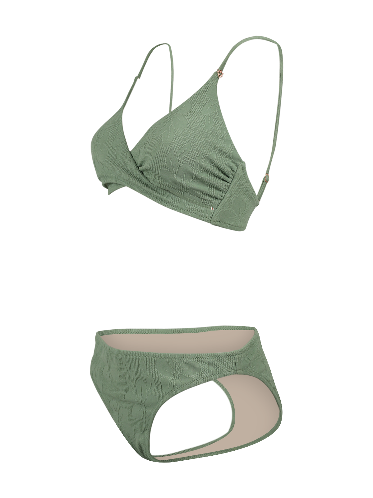 Bella-Jacquard Damen Bralette Bikini | Eucalyptus