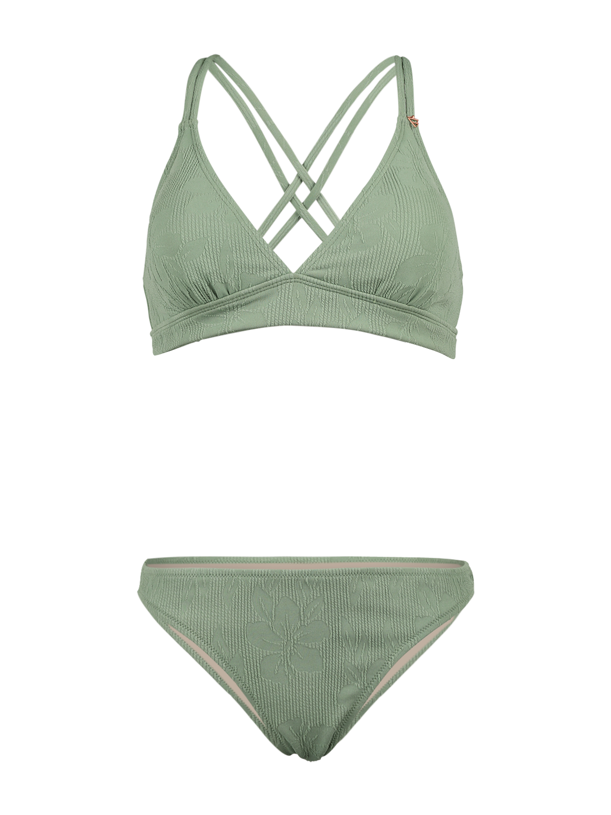 Delphine-Jacquard Dames Bralette Bikini | Eucalyptus