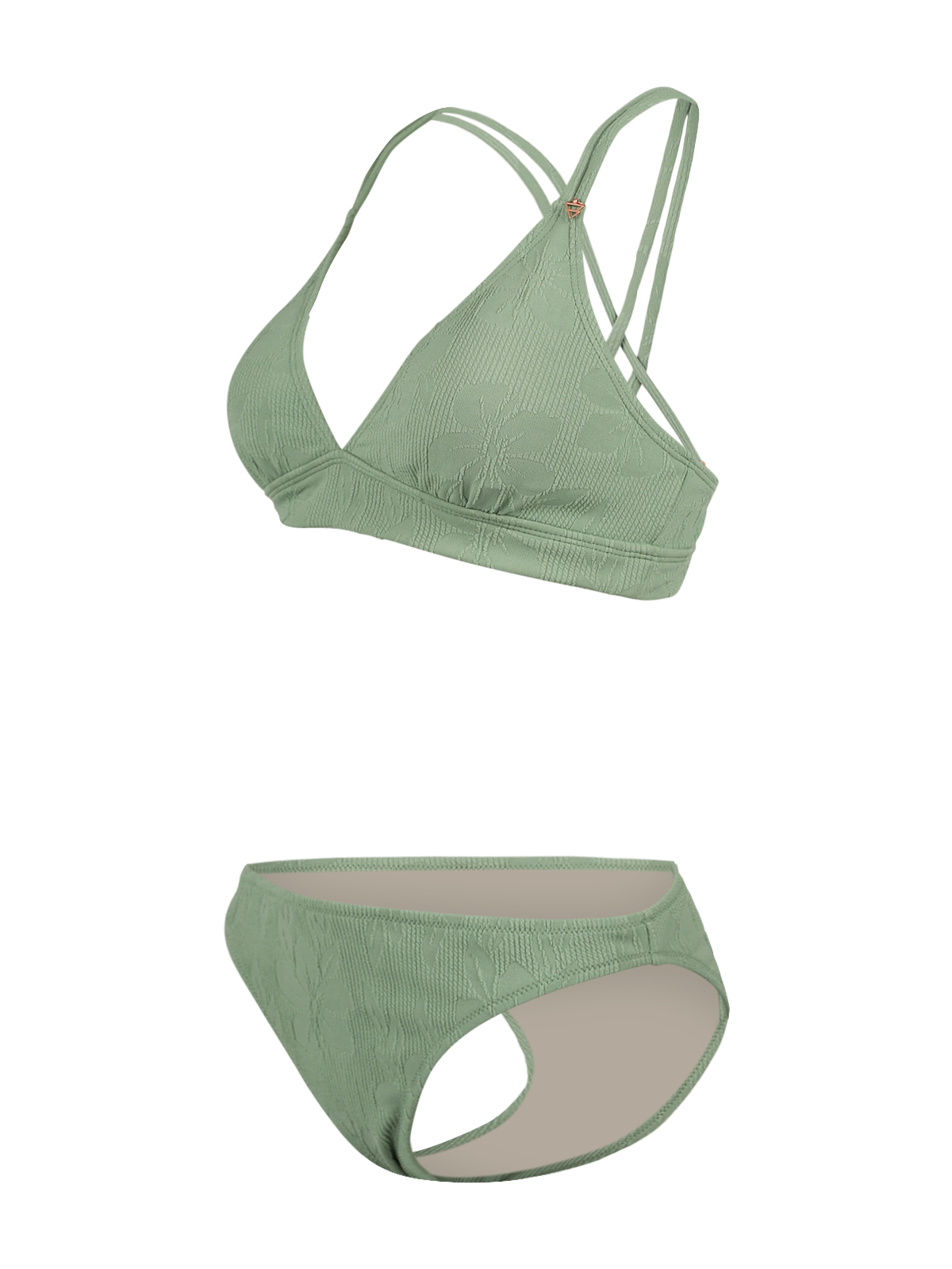 Delphine-Jacquard Women Bralette Bikini | Eucalyptus