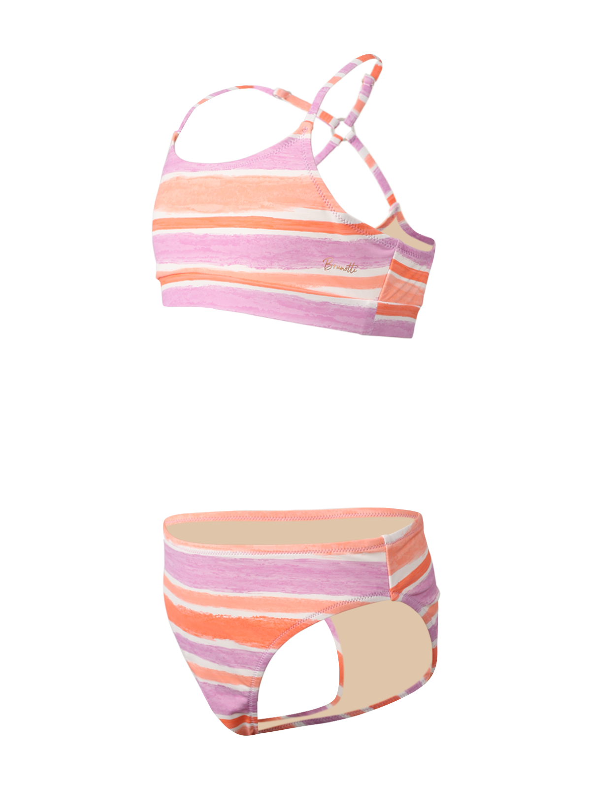 Sofia-Stripe Meisjes Bralette Bikini | Snow