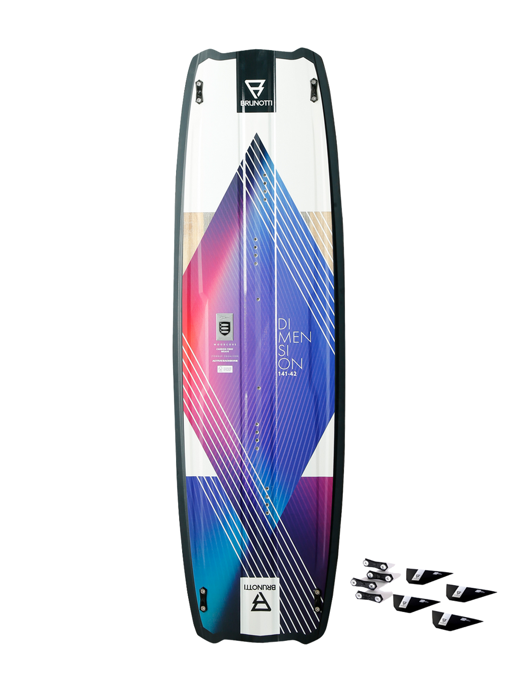 Dimension G10Fins Uni Kiteboard Black