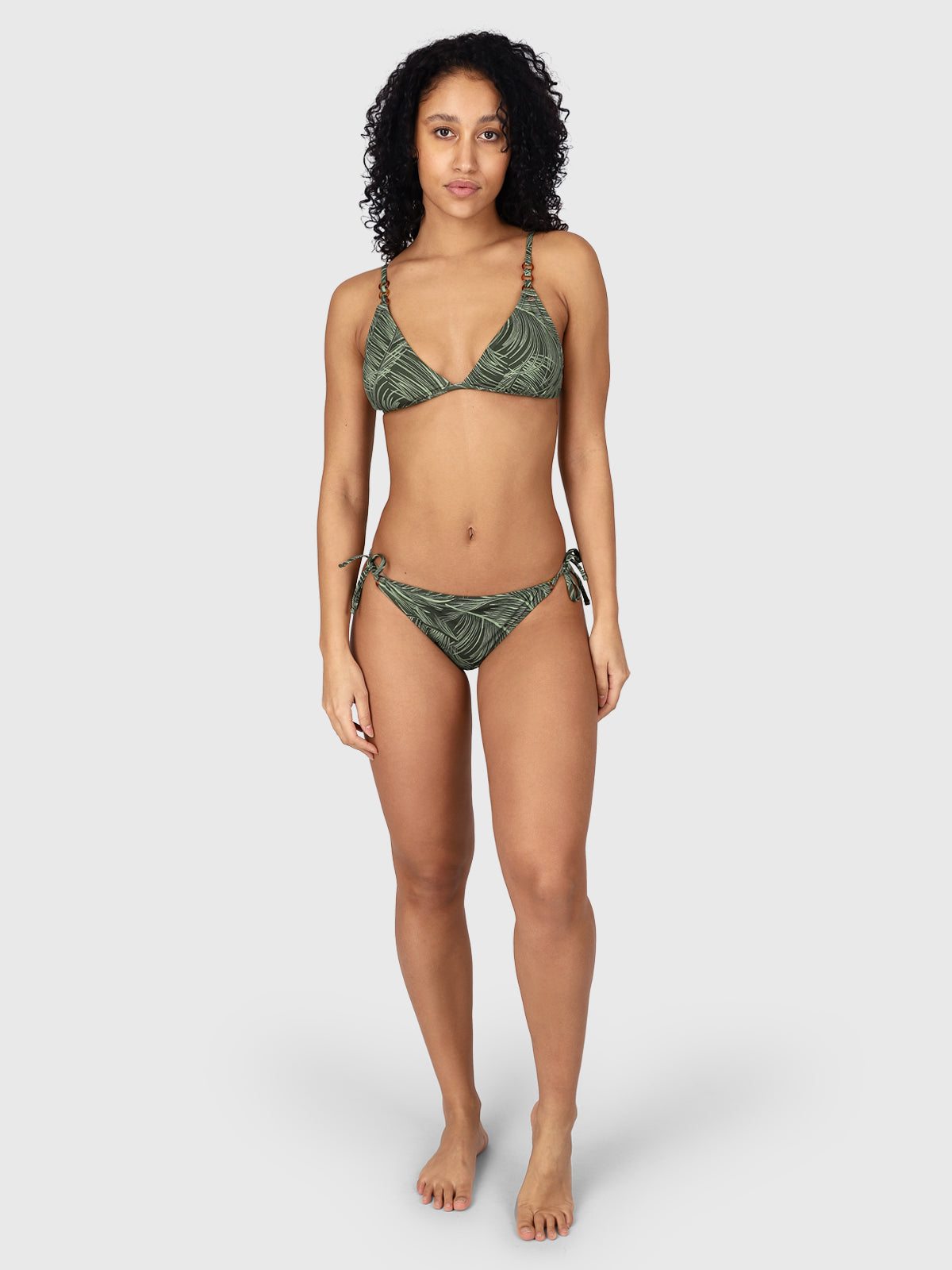 Women Bikini Triangle Green Hanaley-Satin |